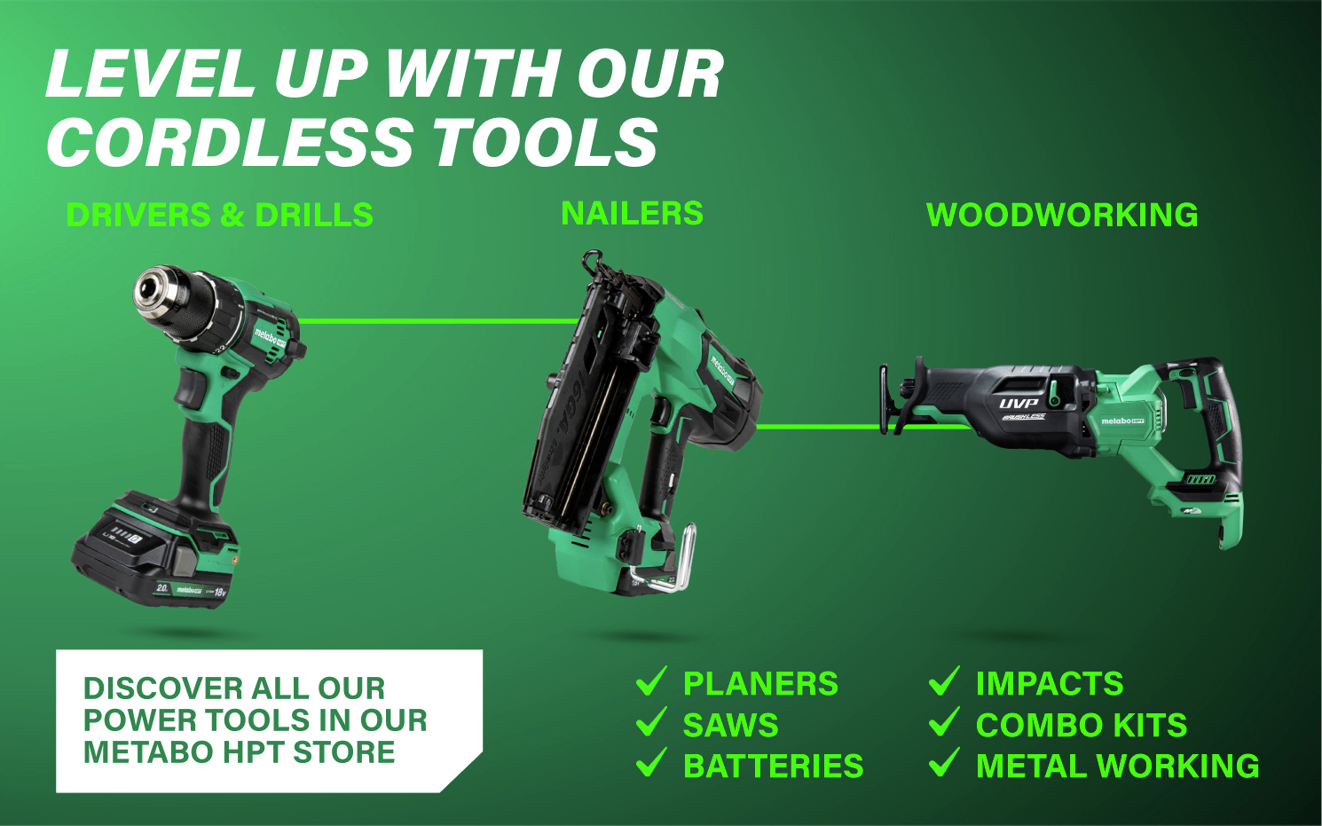 Level up with our cordless tools