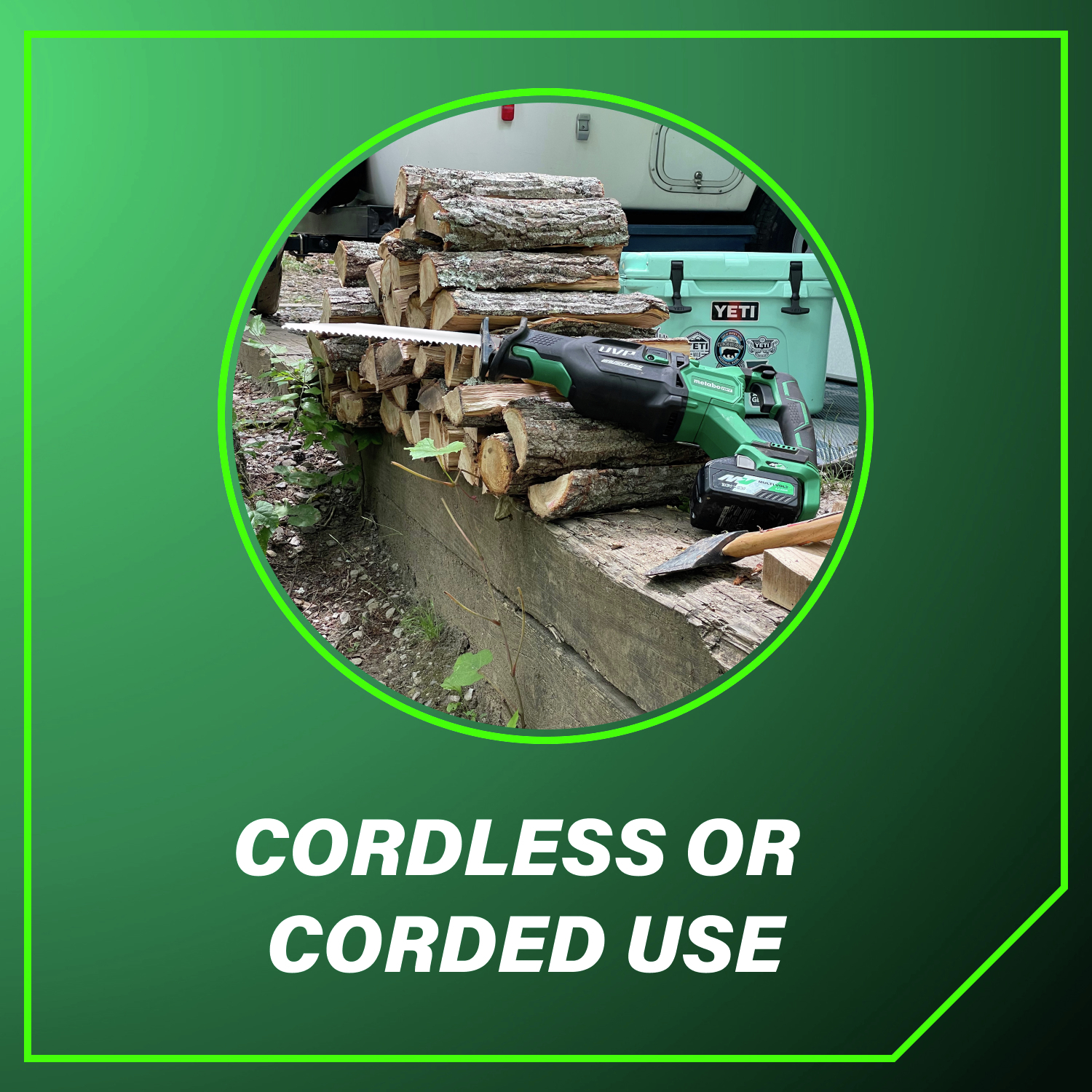 Cordless or corded use