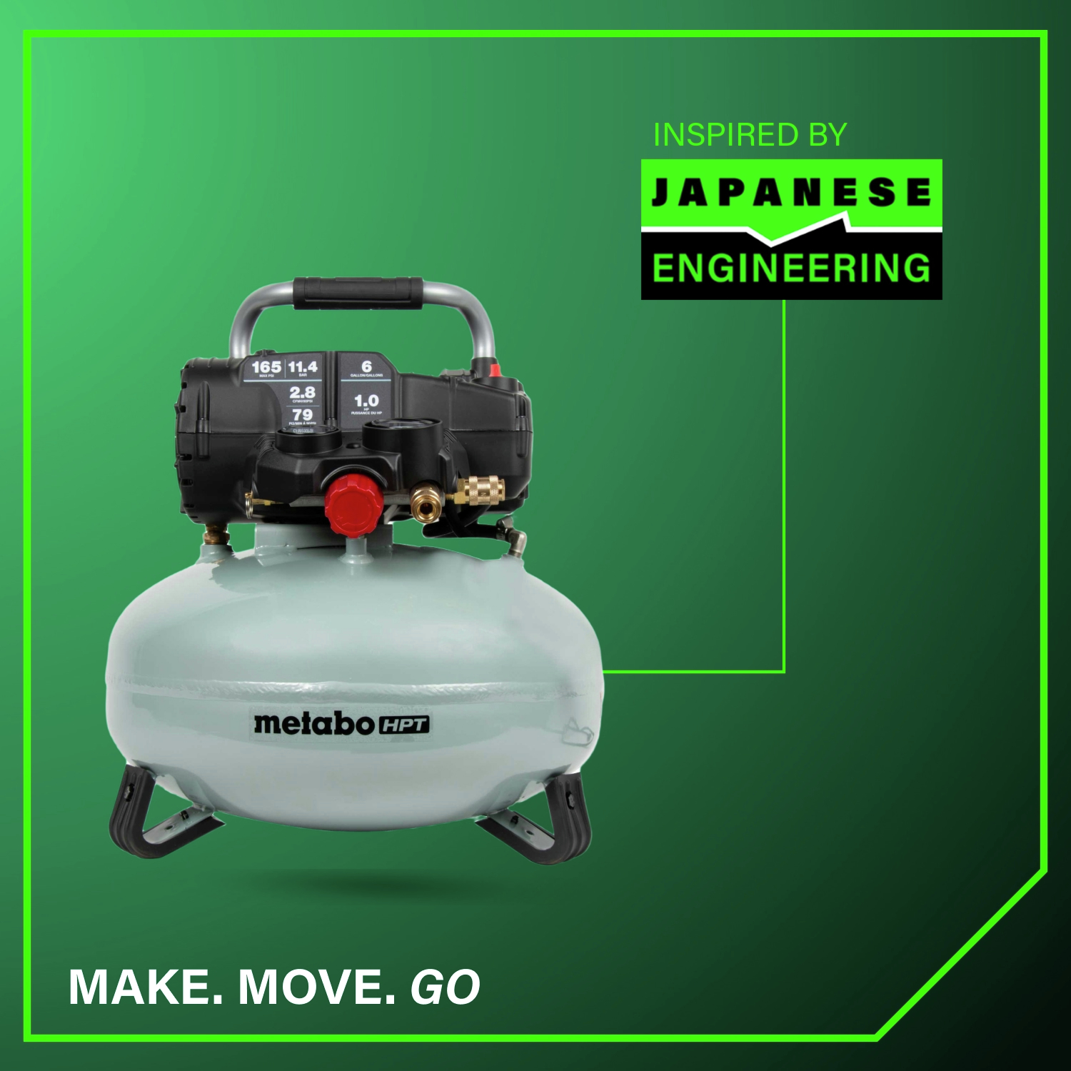 Built on Japanese engineering principles, it provides efficient air compression with precise pressure control and long-term durability.