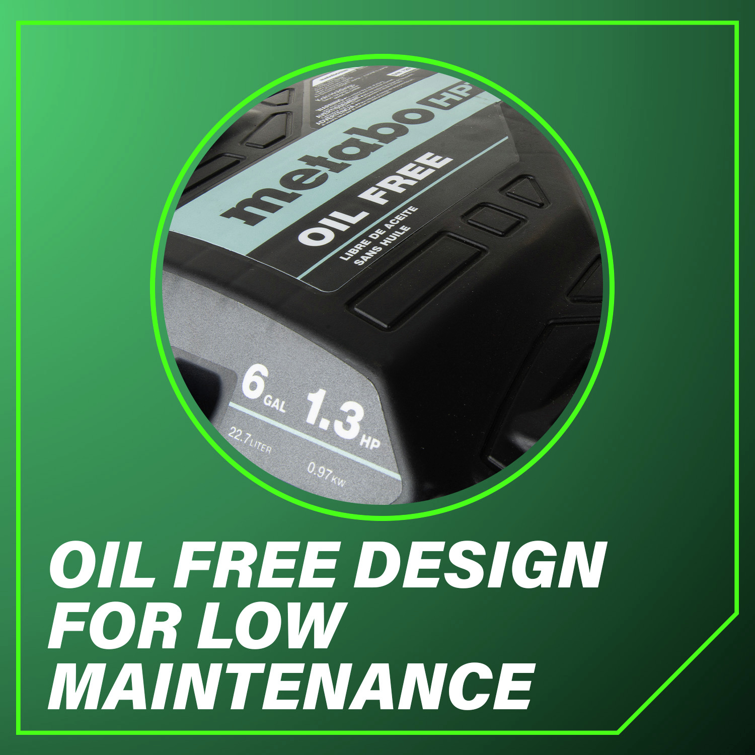 Oil free design for low maintenance