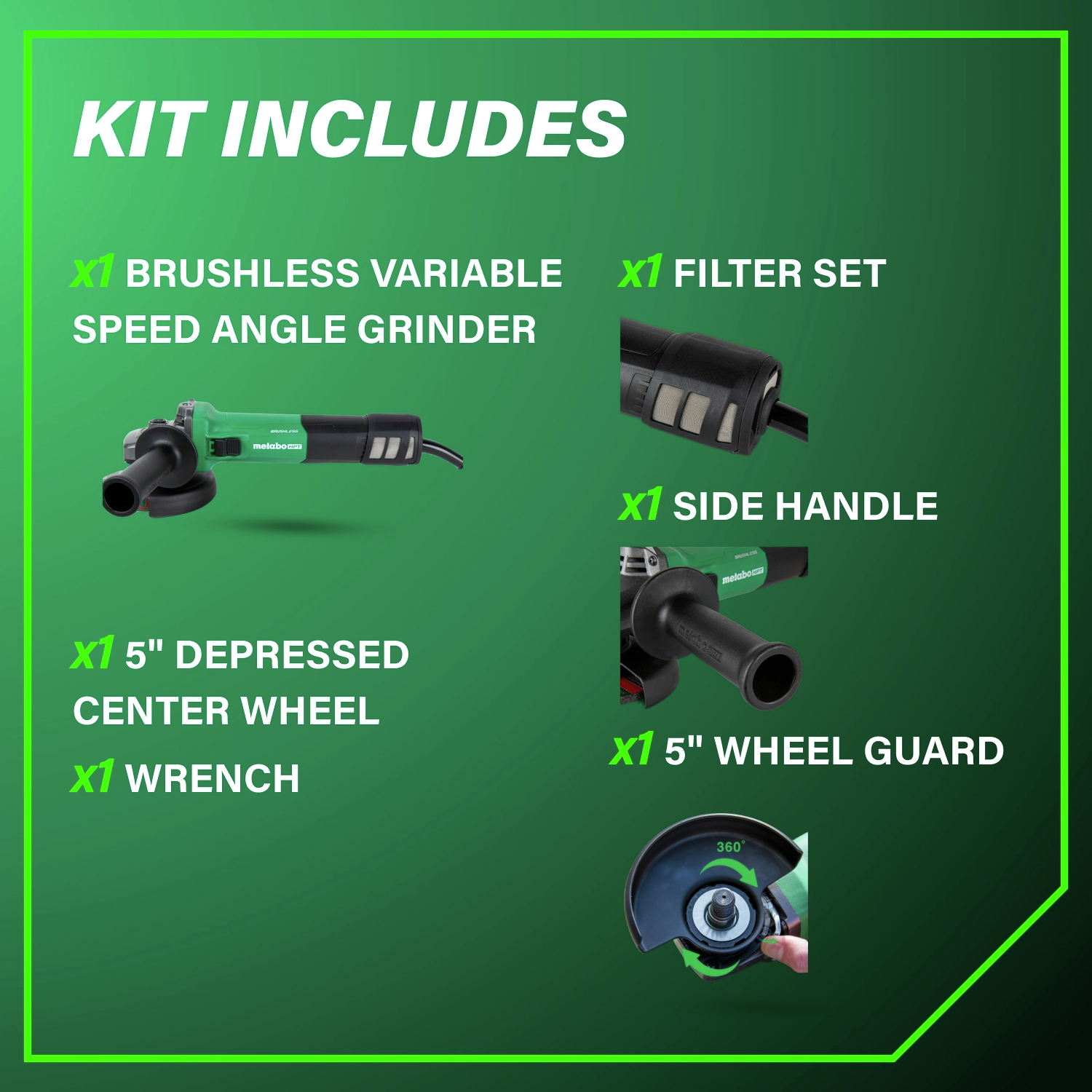 Includes all necessary attachments for efficient operation and professional-grade results.