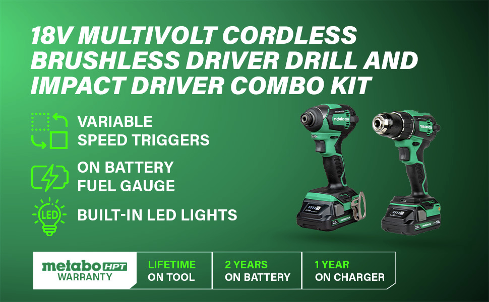 18V MultiVolt Cordless Brushless Driver Drill and Impact Driver Combo Kit