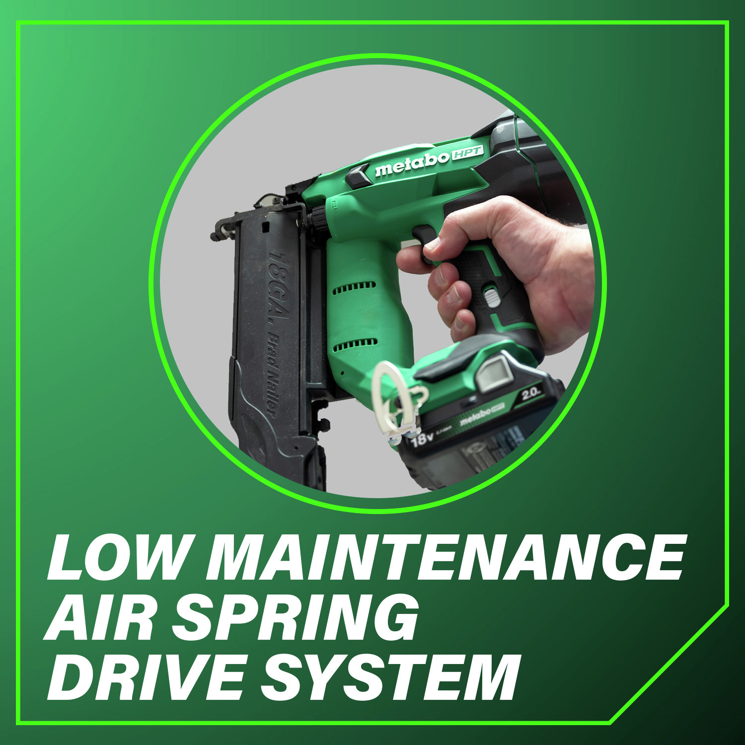 Low maintenance air spring drive system ensures smooth, reliable operation.