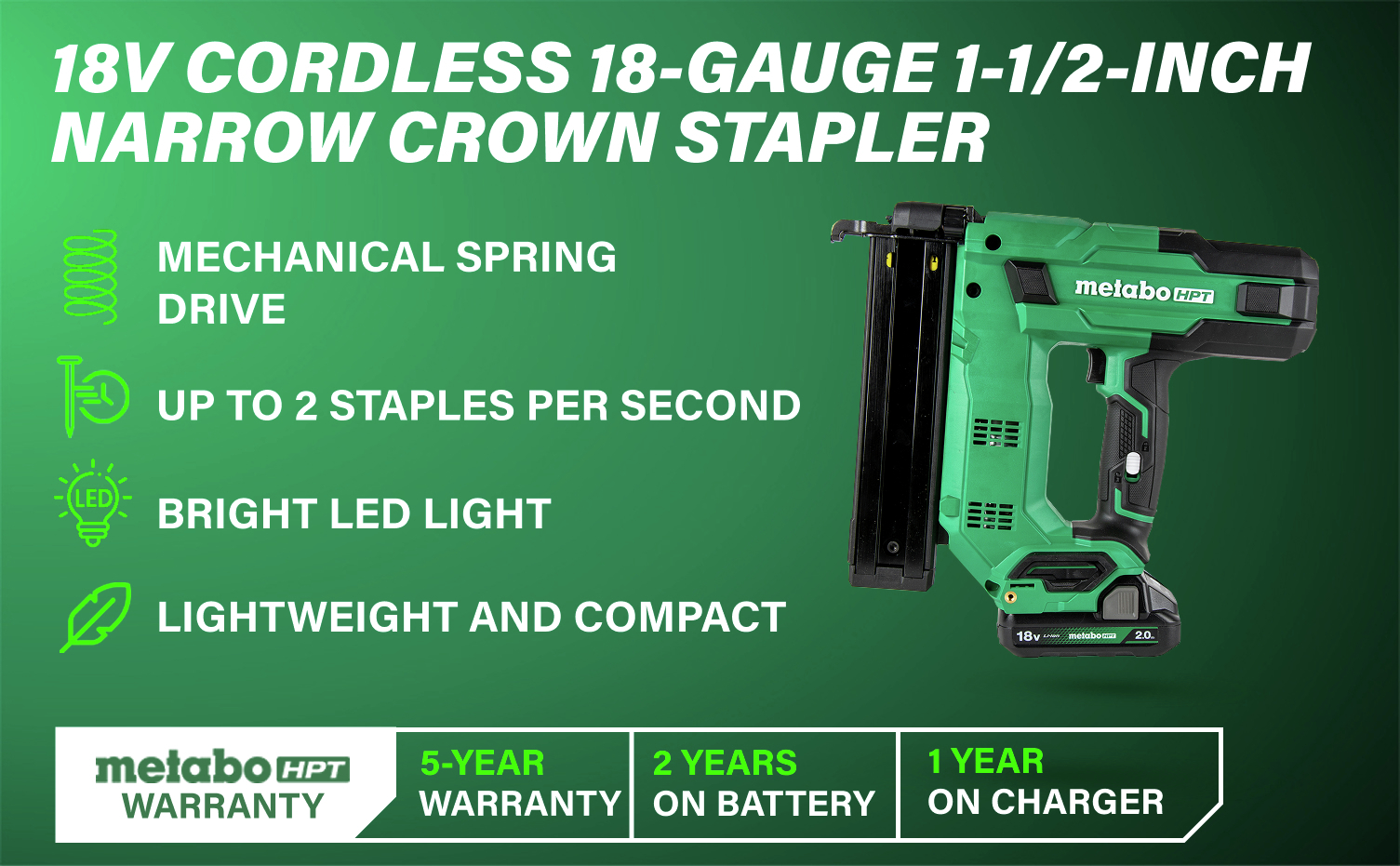 18V Cordless 18-Gauge 1-1/2