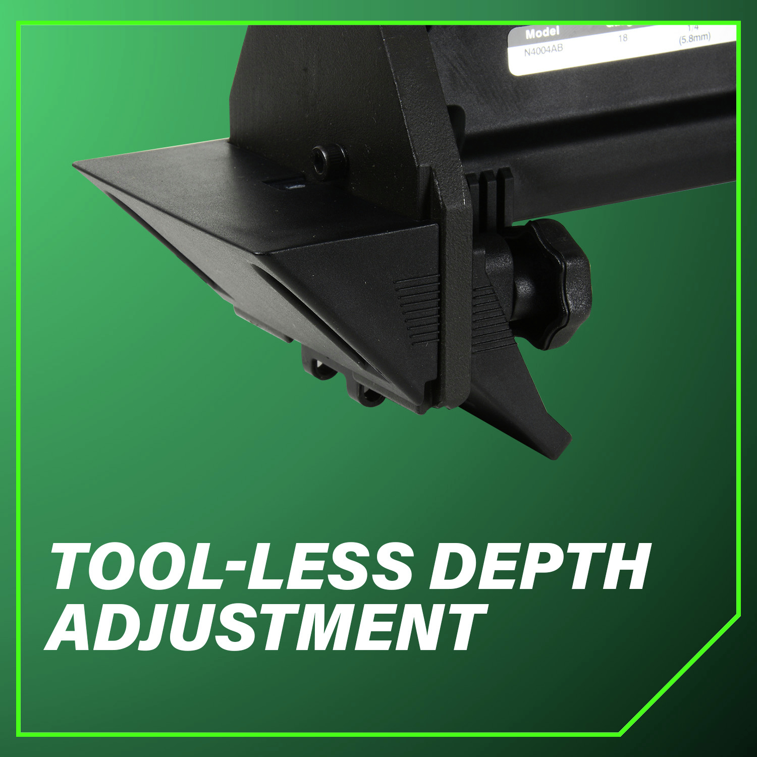 Tool-less depth adjustment for precise flooring results.