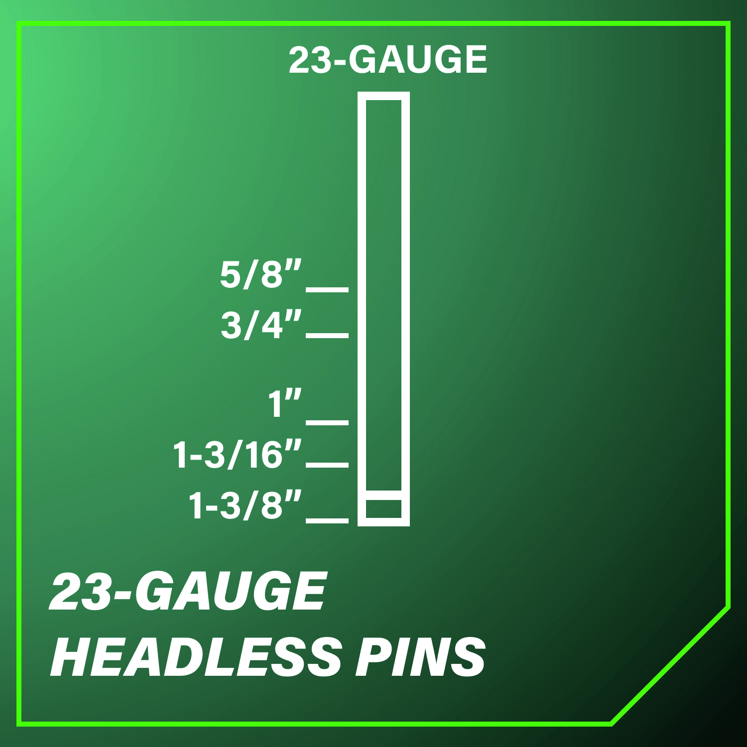 23-gauge headless pins