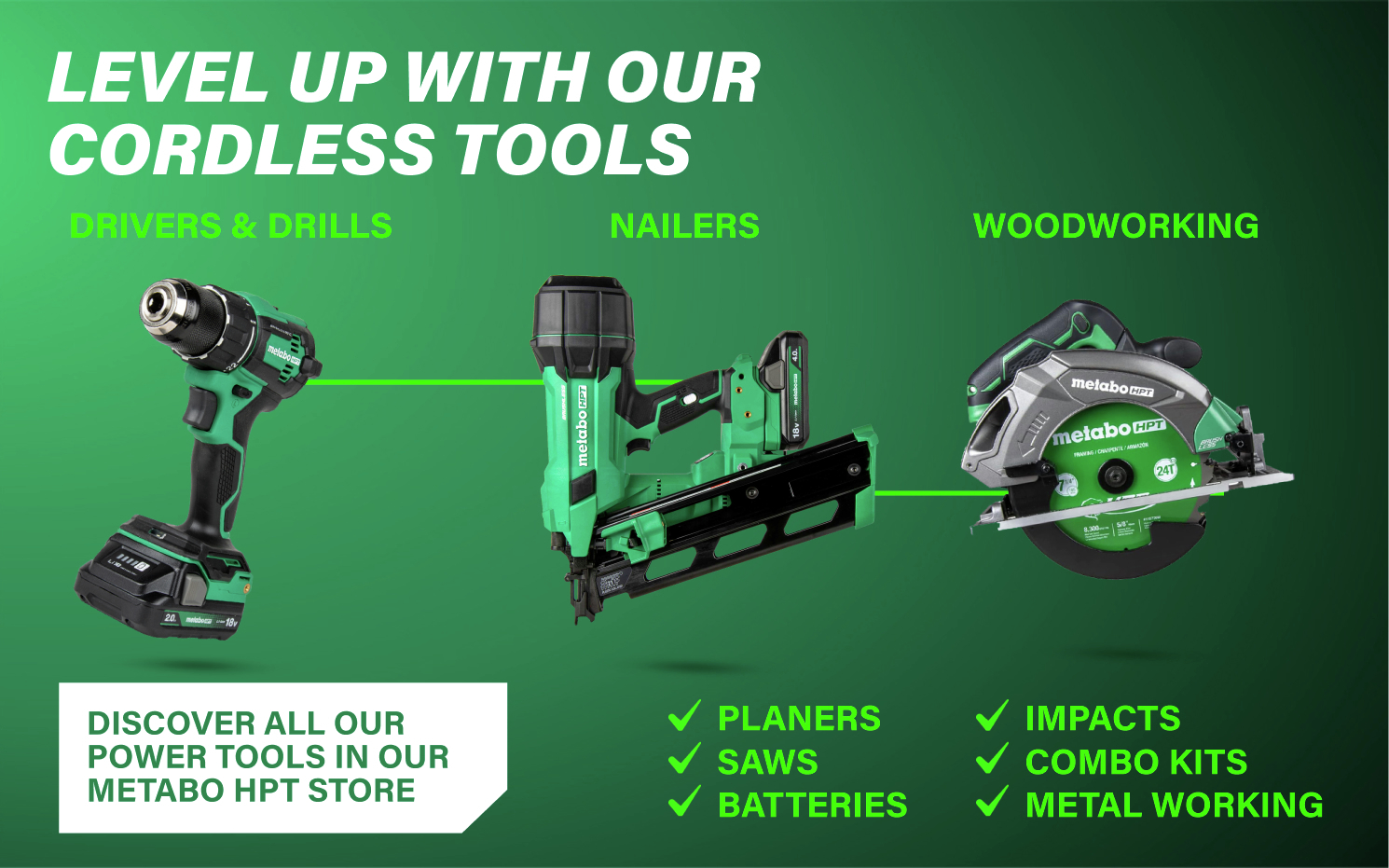 Level Up With Our Cordless Tools