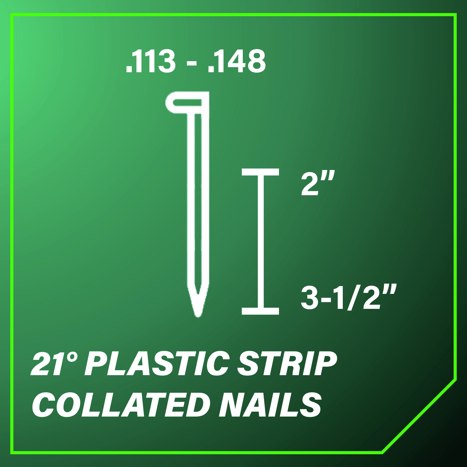 21-Degree Plastic Strip Collated Nails