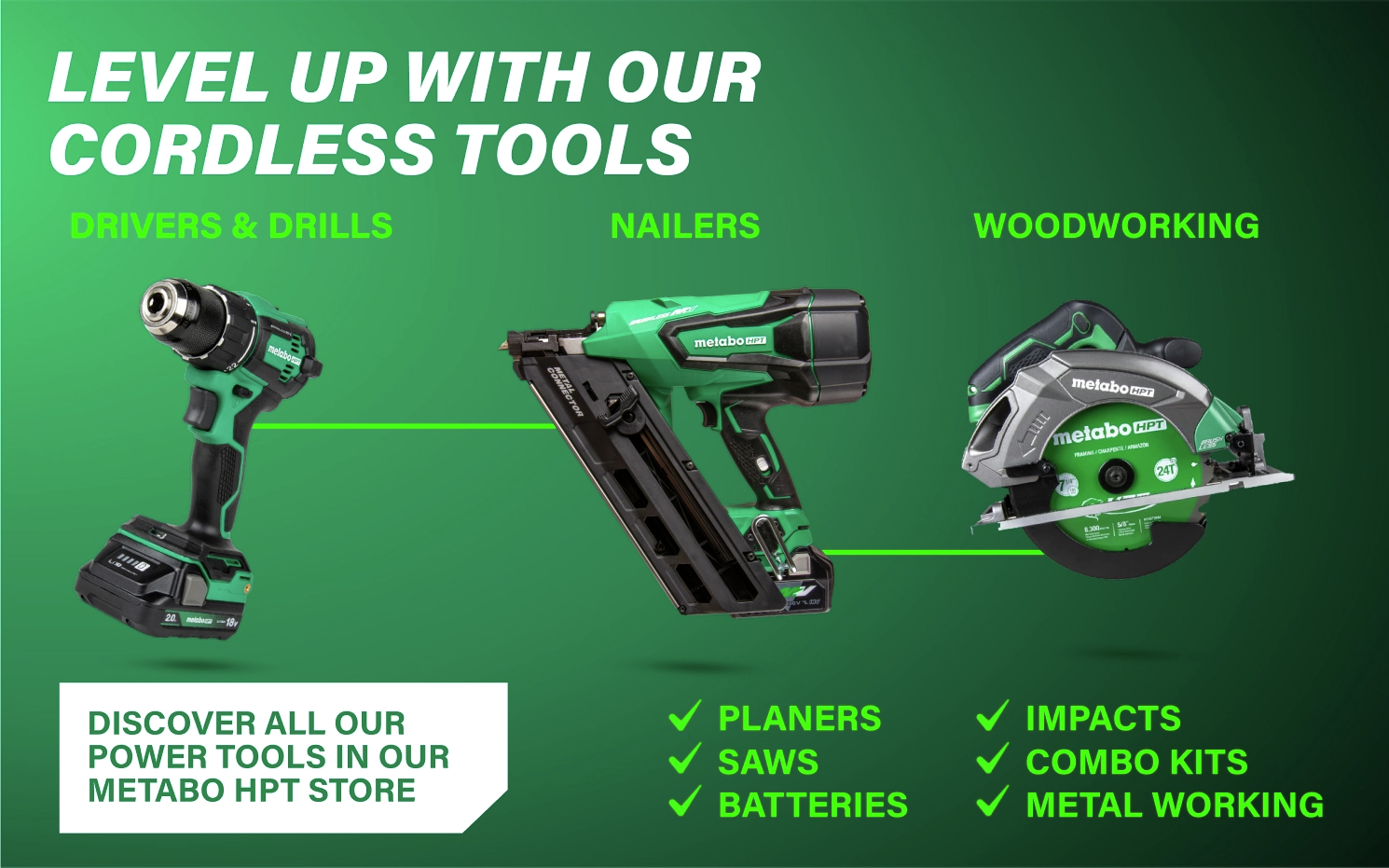 Level Up With Our Cordless Tools