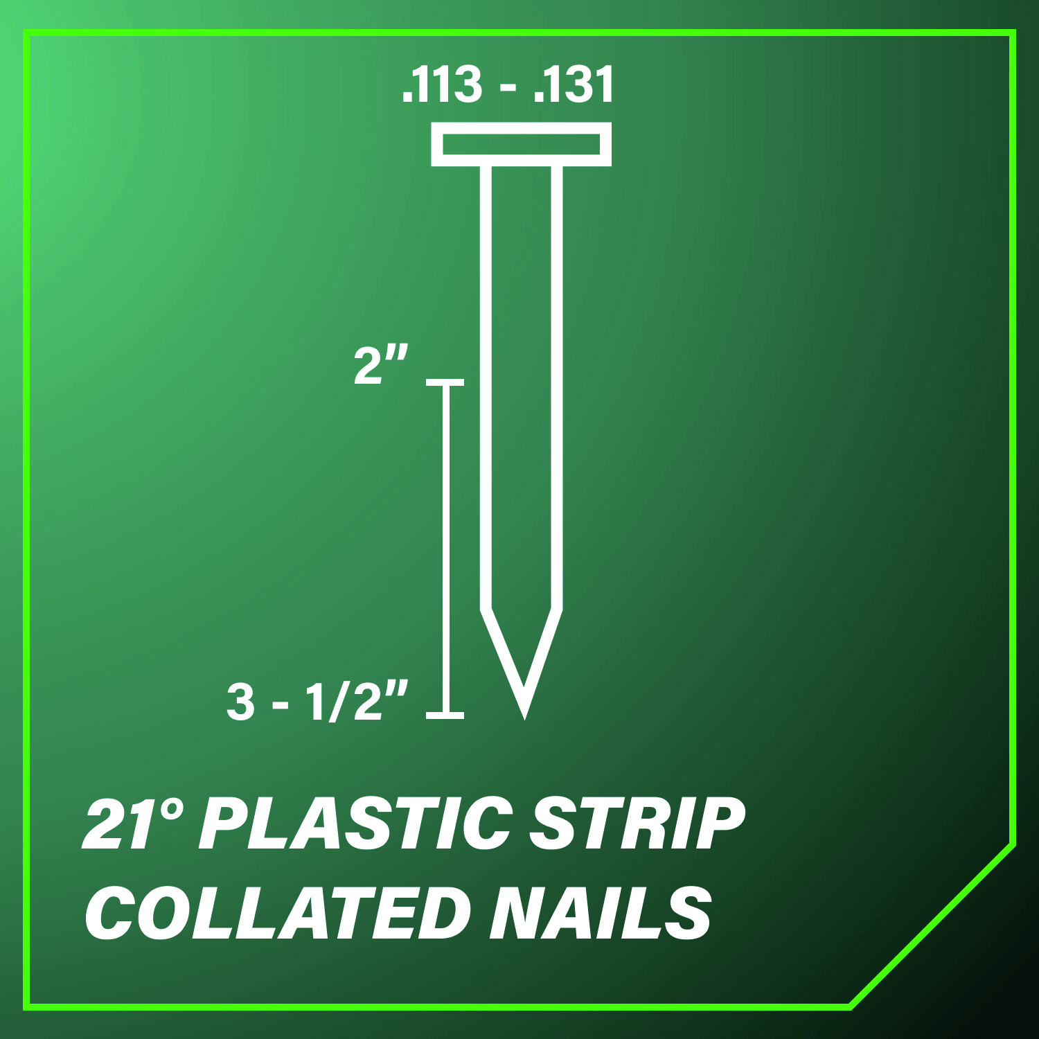 21-Degree Plastic Strip Collated Nails