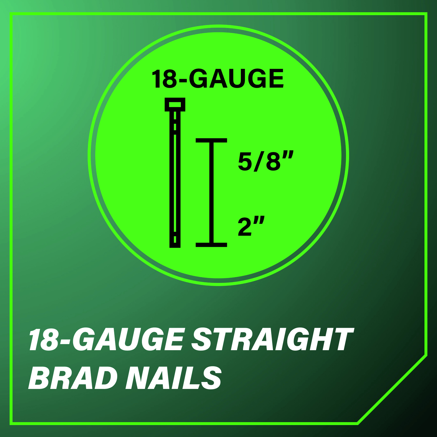 18-Gauge Straight Brad Nails