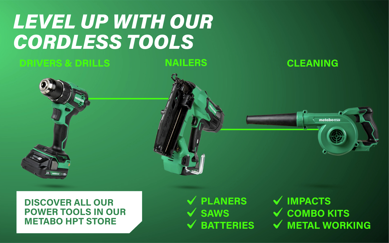 Level Up With Our Cordless Tools