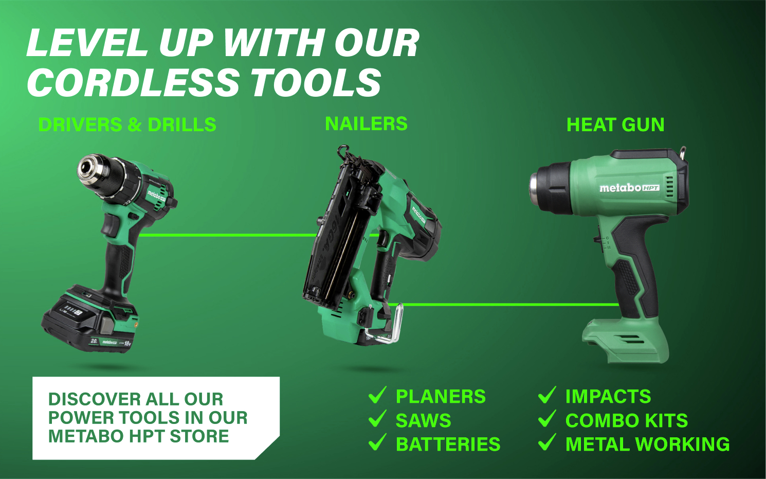Level Up With Our Cordless Tools