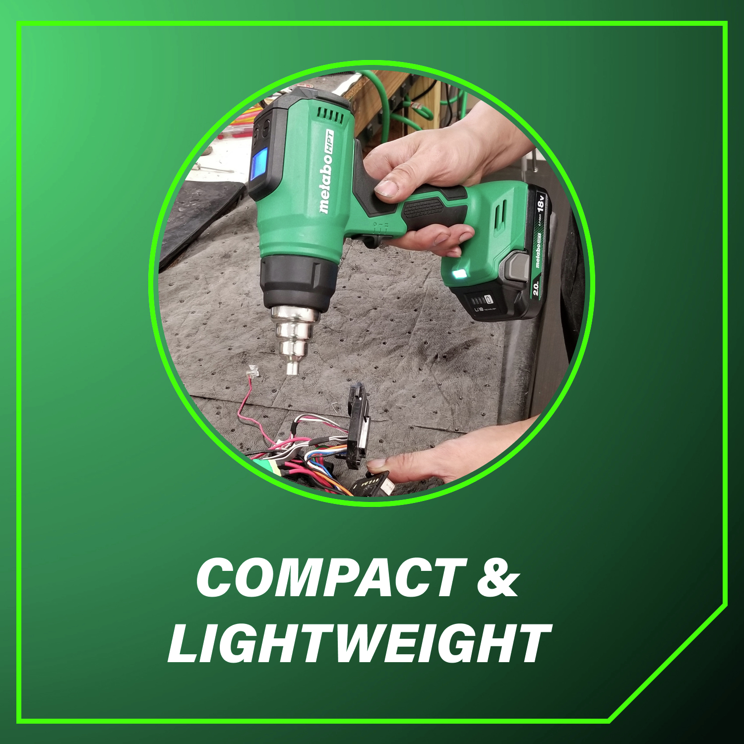 Compact and Lightweight perfect for working in tight spaces or on the go.