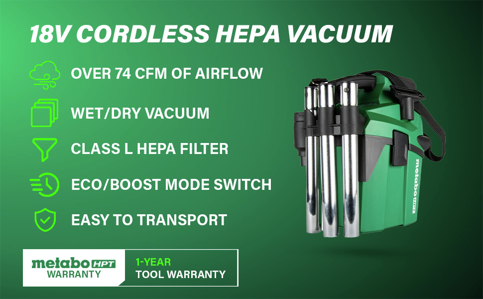18V Cordless HEPA Vacuum