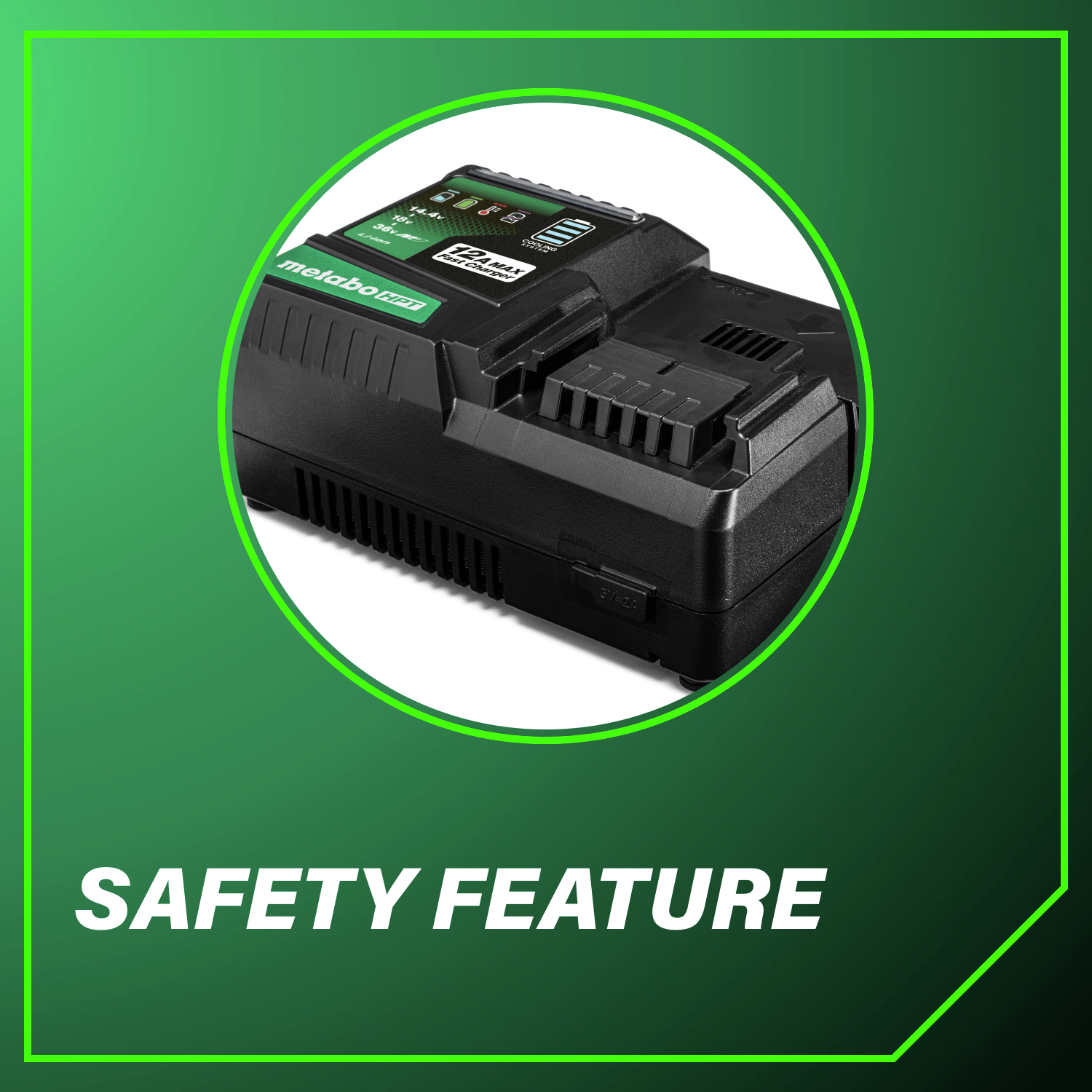 Safety Feature ith advanced protection features for reliable and secure battery charging.