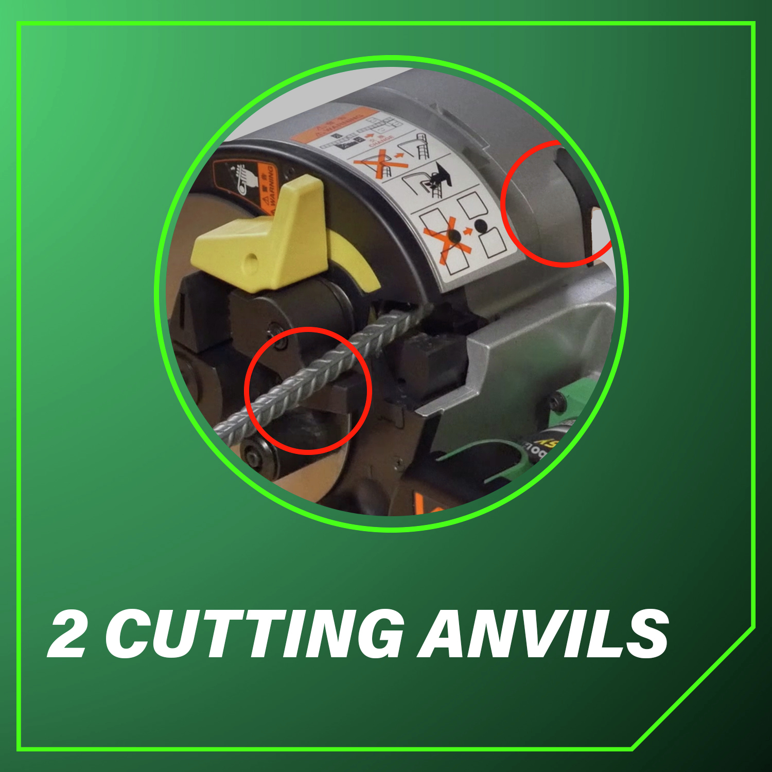 2 Cutting Anvils to deliver cleaner, faster, and more efficient cuts on tough materials.