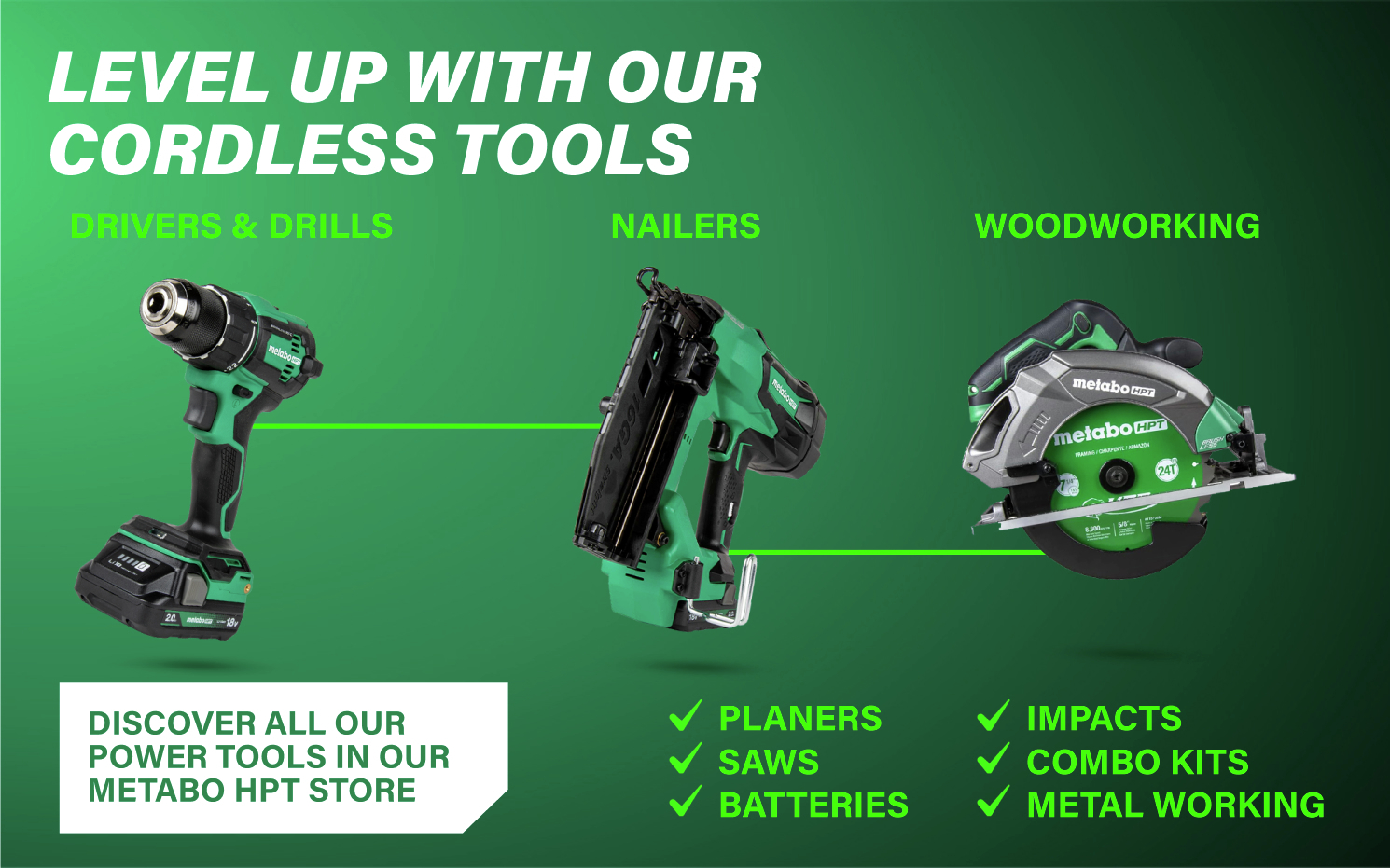 Level Up With Our Cordless Tools