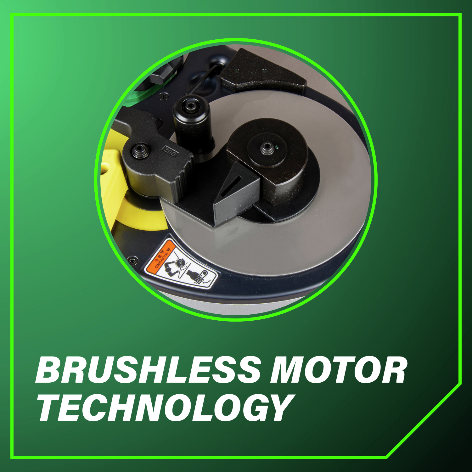 Brushless Motor Technology for superior performance and longer tool life.