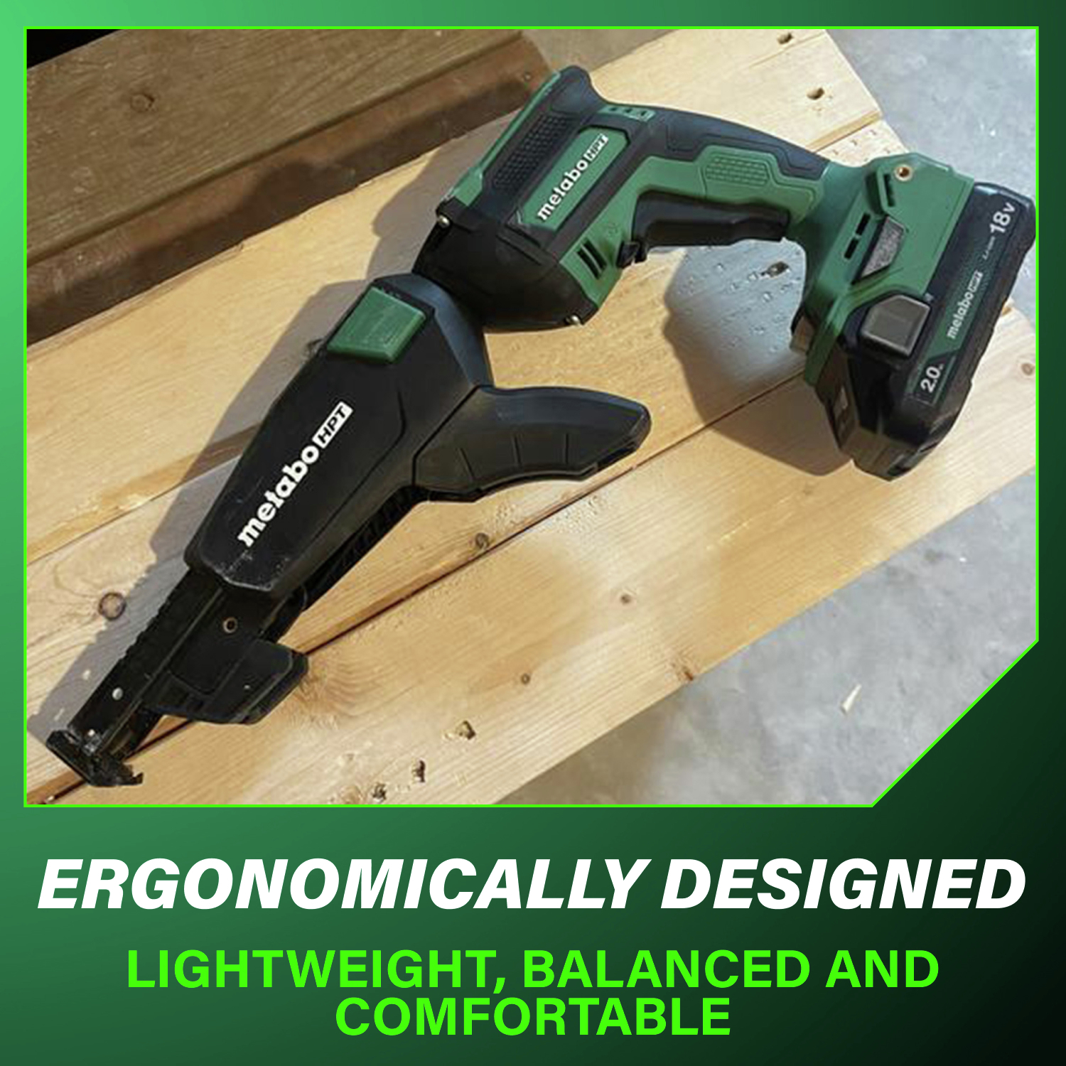 Crafted with an ergonomic, lightweight build that keeps the tool perfectly balanced for all-day comfort and reduced fatigue.