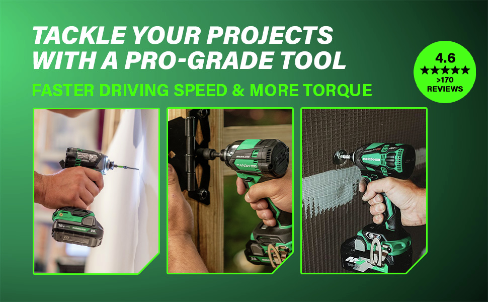 Tackle Your Projects With a Pro-Grade Tool Faster driving speed and more torque.