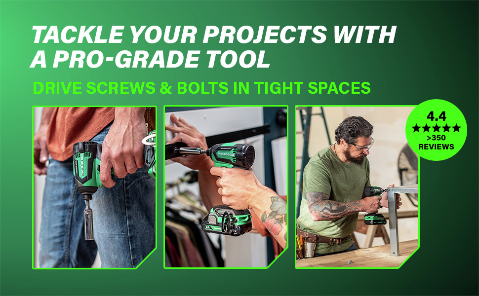 Tackle Your Projects With a Pro-Grade Tool Drive screws and bolts in tight spaces.