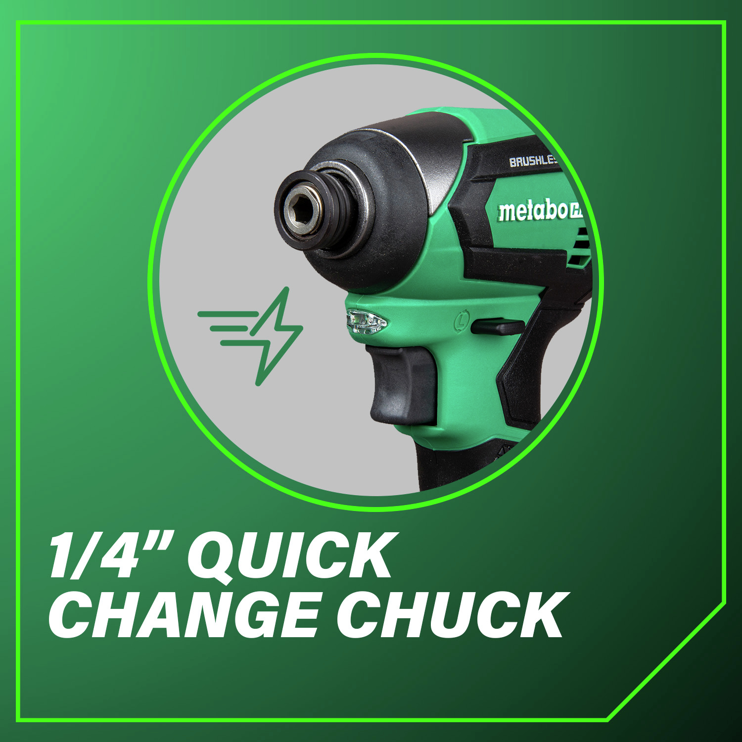 1/4 in. Quick Change Chuck for fast and effortless bit swaps, enhancing your productivity on the job.