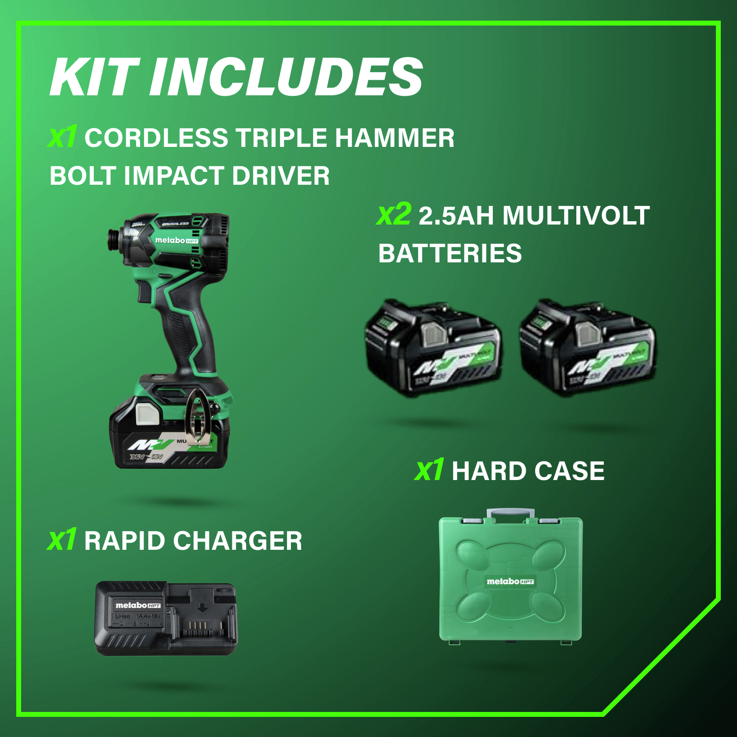 Delivered with essential accessories to maintain performance and ensure operational readiness.