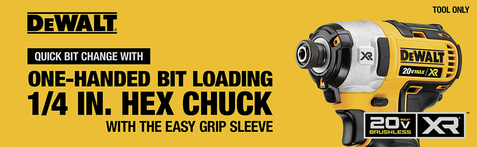 One-Handed Bit Loading 1/4 in. Hex Chuck