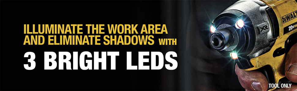 Illuminate The Work Area And Eliminate Shadows With 3 Bright LEDS