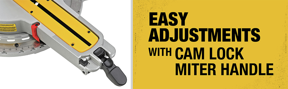 Easy Adjustments with Cam Lock Miter Handle