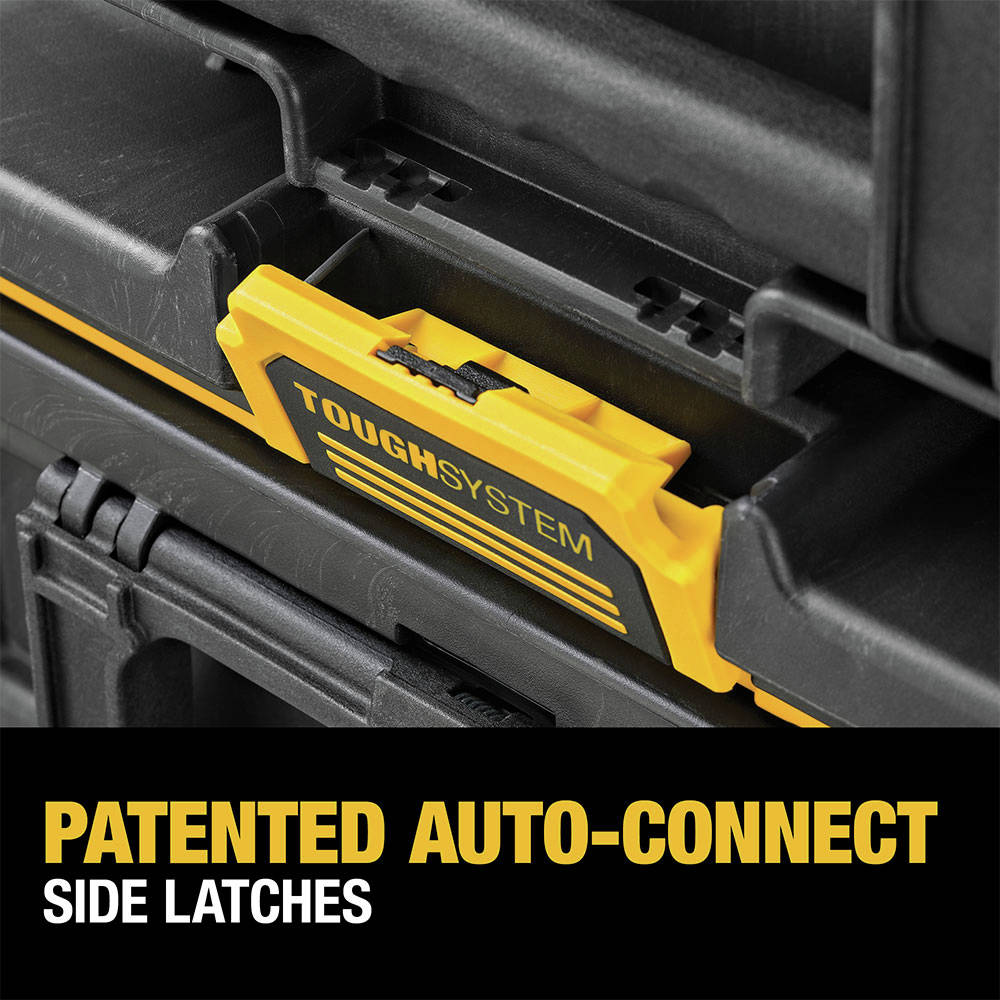 Patented auto-connect side latches provide convenient one-handed operation