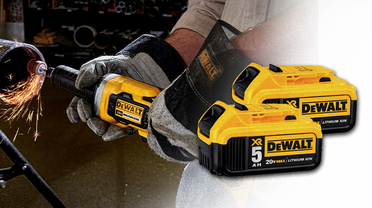 FREE DEWALT 20V MAX 5 AH BATTERY 2-PACK